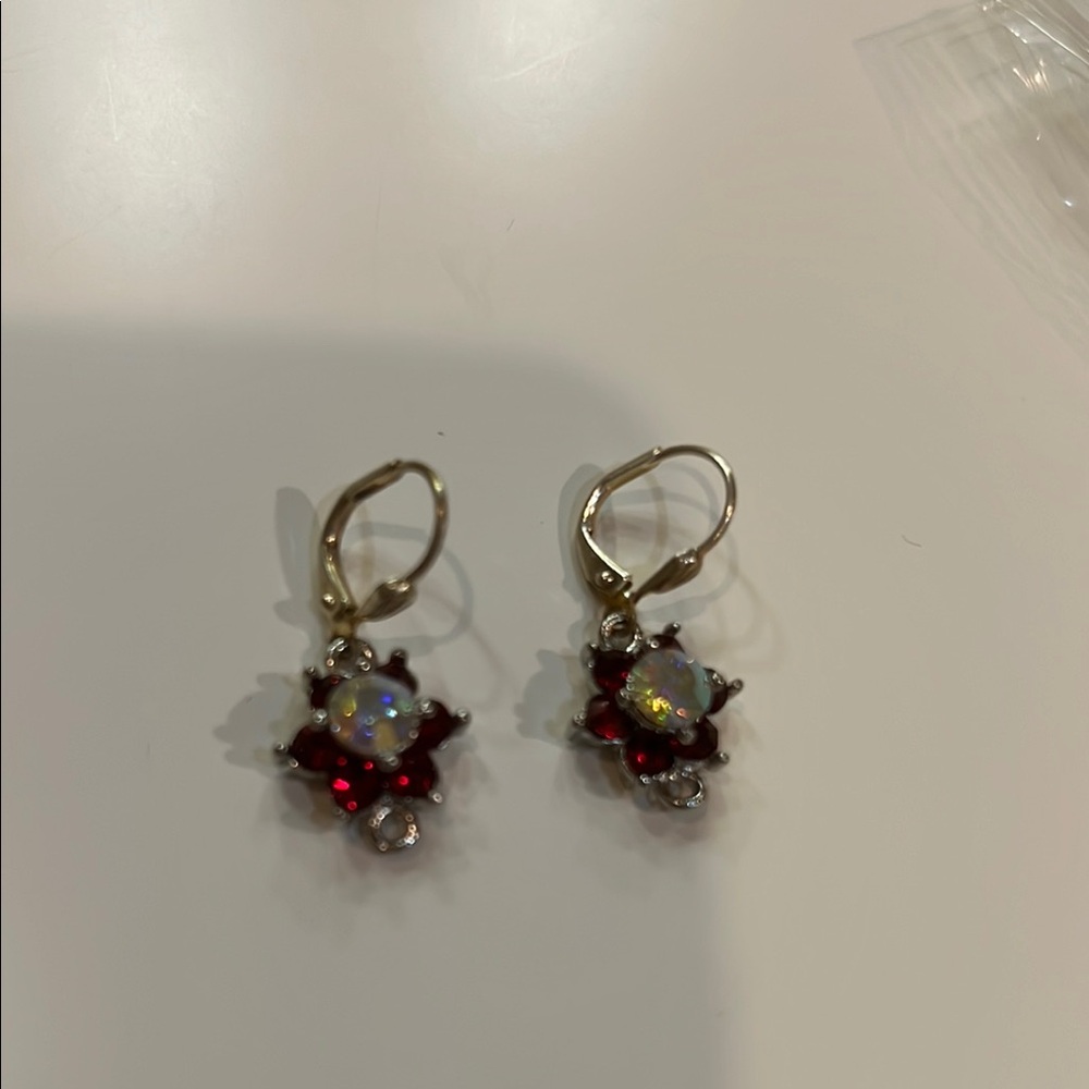 Elegant Red and Gold Earrings